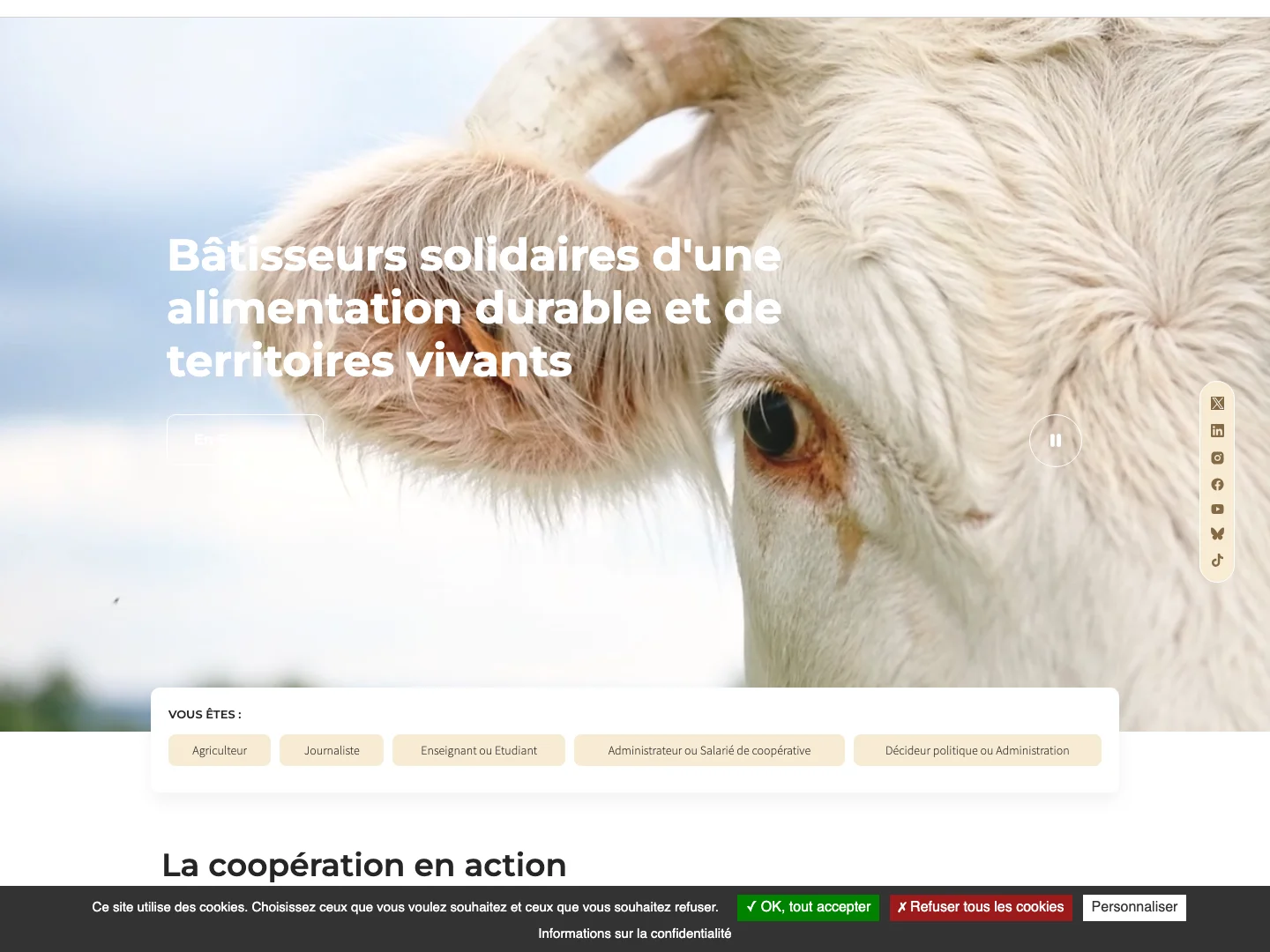 Site institutionnel La Coopération Agricole — Drupal 10, accessibilité et parcours par profil