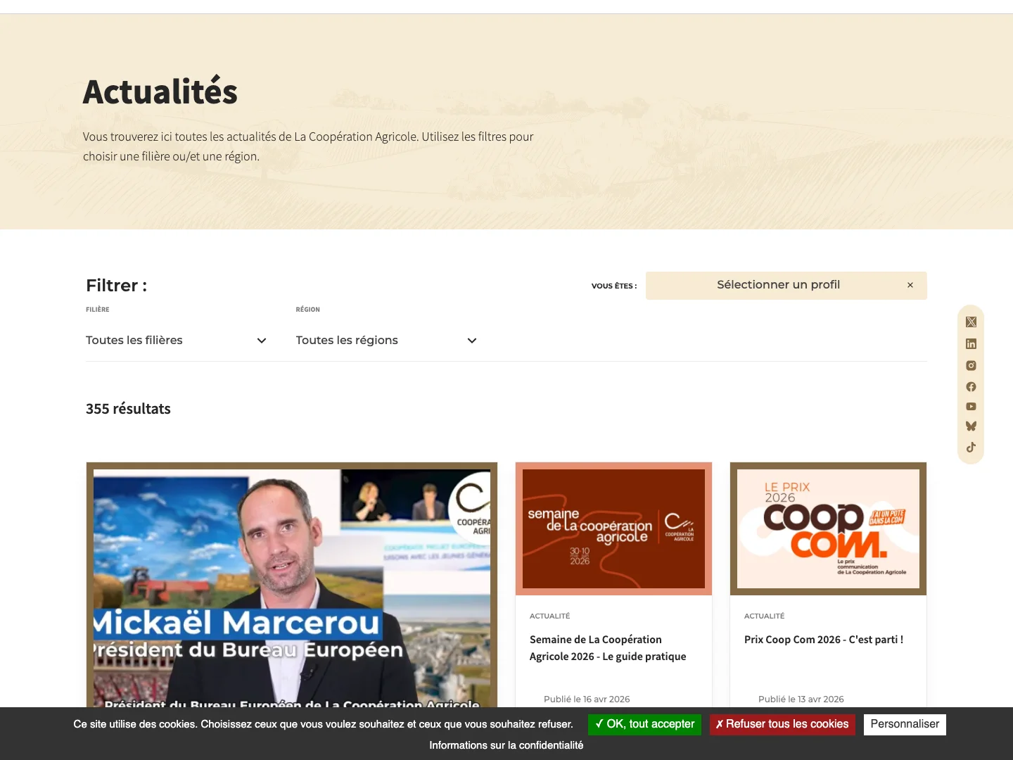 Site institutionnel La Coopération Agricole — Drupal 10, accessibilité et parcours par profil — visuel 3