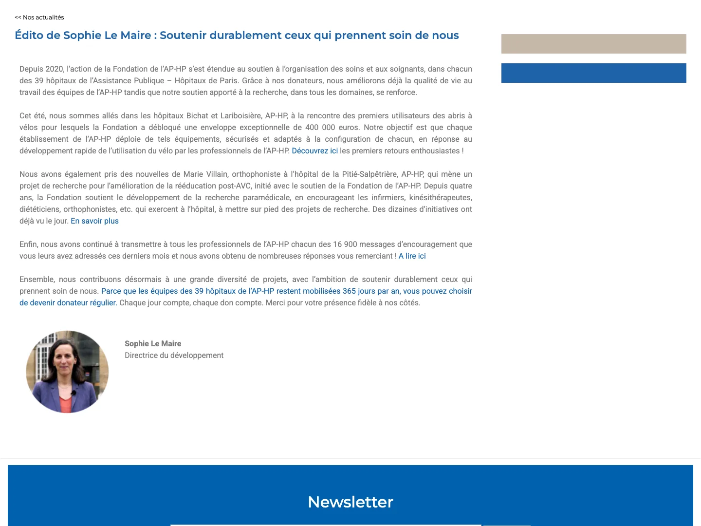 Site et maintenance technique — Fondation AP-HP — visuel 3