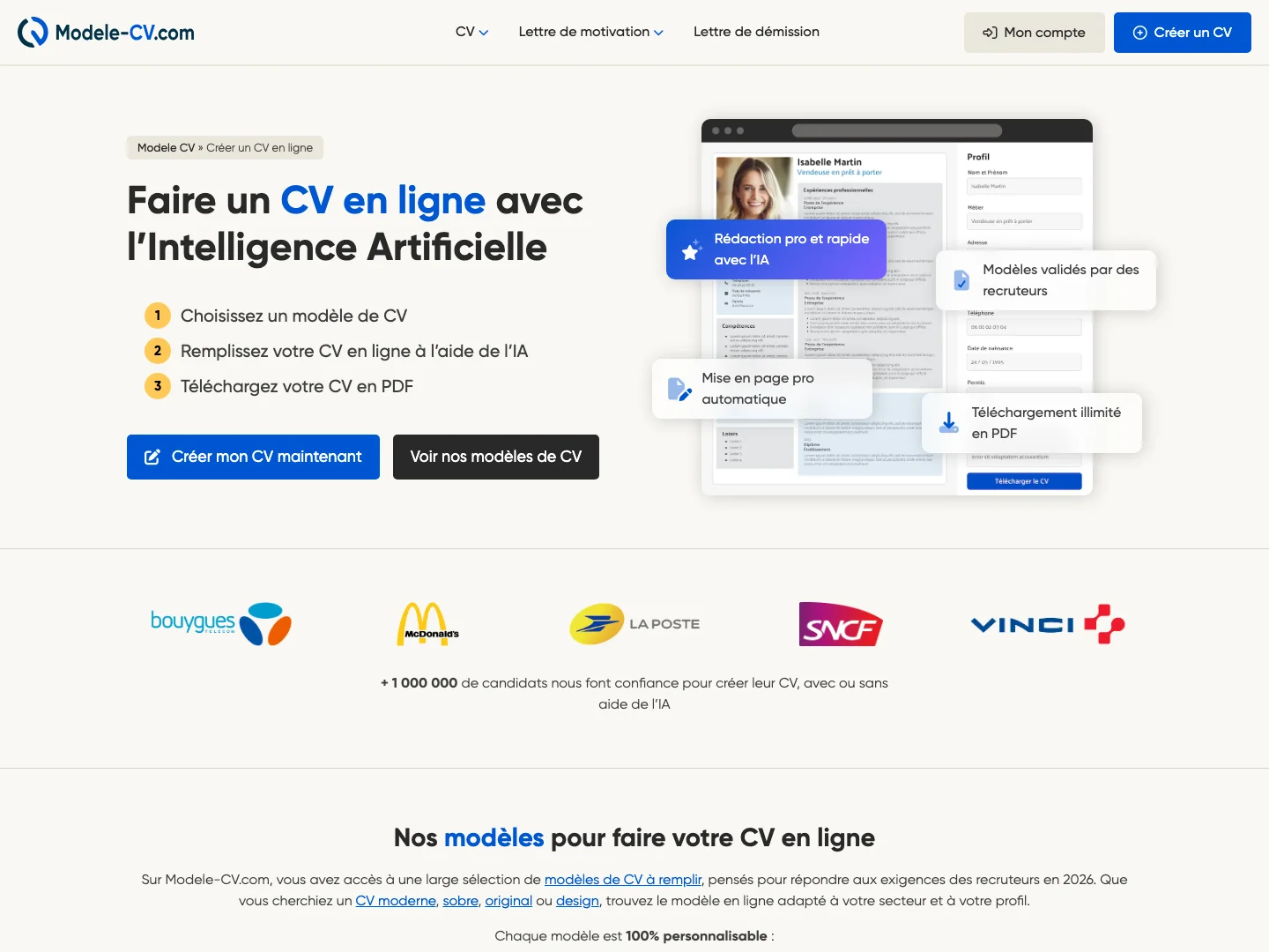 Créateur de CV dopé à l'IA, avec paiement en ligne — visuel 2